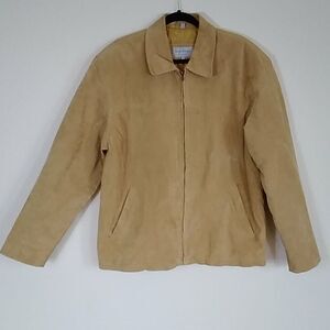 Vintage Leather Suede 100% Genuine Leather Men Jacket Size L Need Cleaning